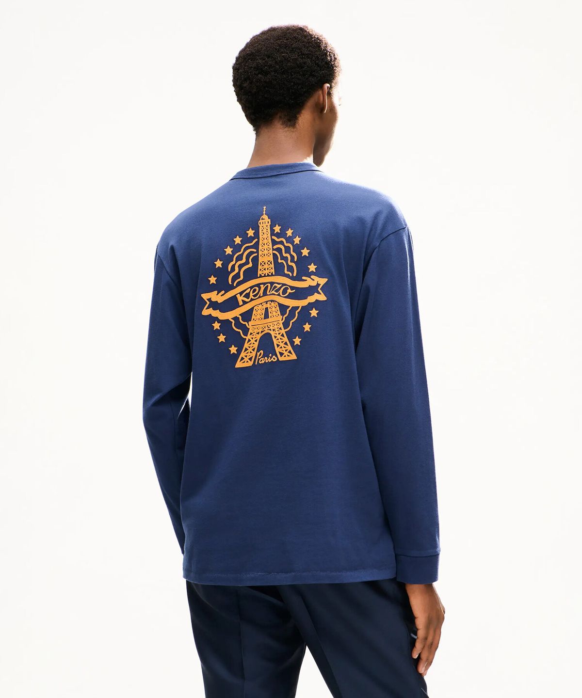겐조(KENZO) 남성 에펠 타워 디자인 롱 슬리브 티셔츠_K266AMTE05DBX