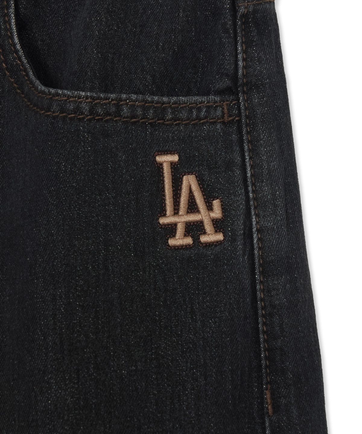 엠엘비(MLB) 여성 바시티 빈티지 카고 메가 와이드 데님팬츠 LA (Black)