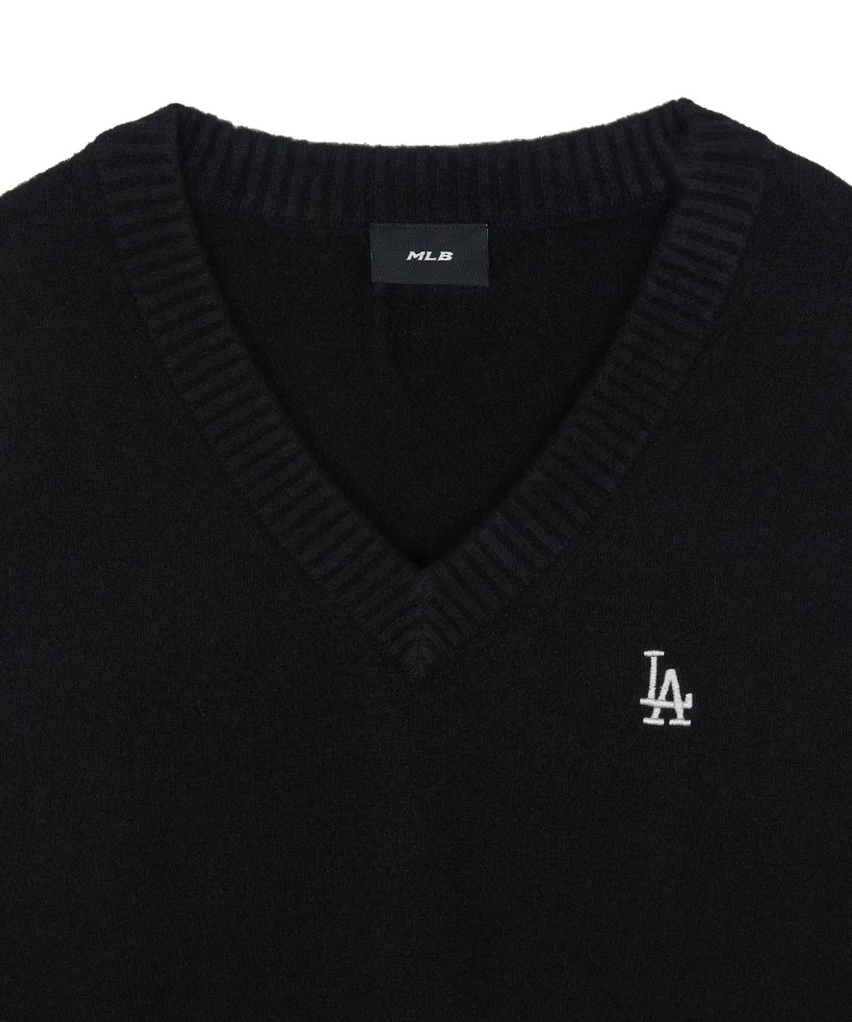 엠엘비(MLB) 여성 베이직 브이넥 스웨터 풀오버 LA (Black)