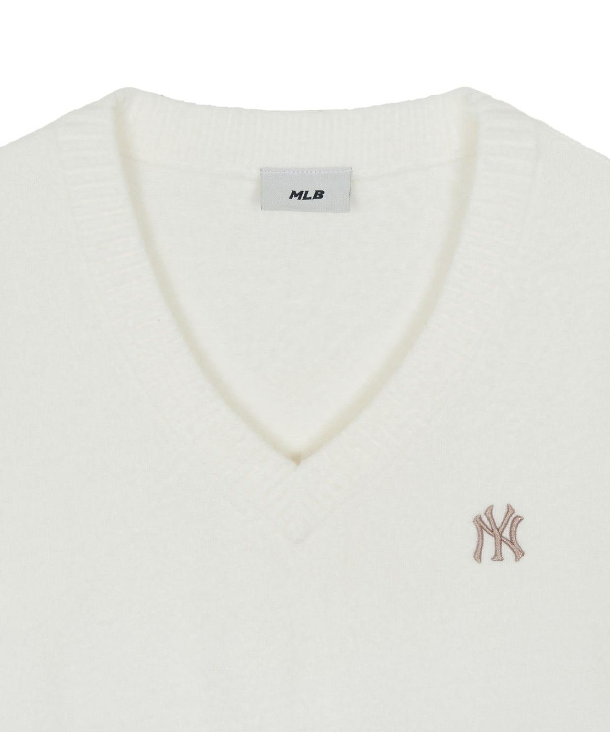 엠엘비(MLB) 여성 베이직 브이넥 스웨터 풀오버 NY (Cream)