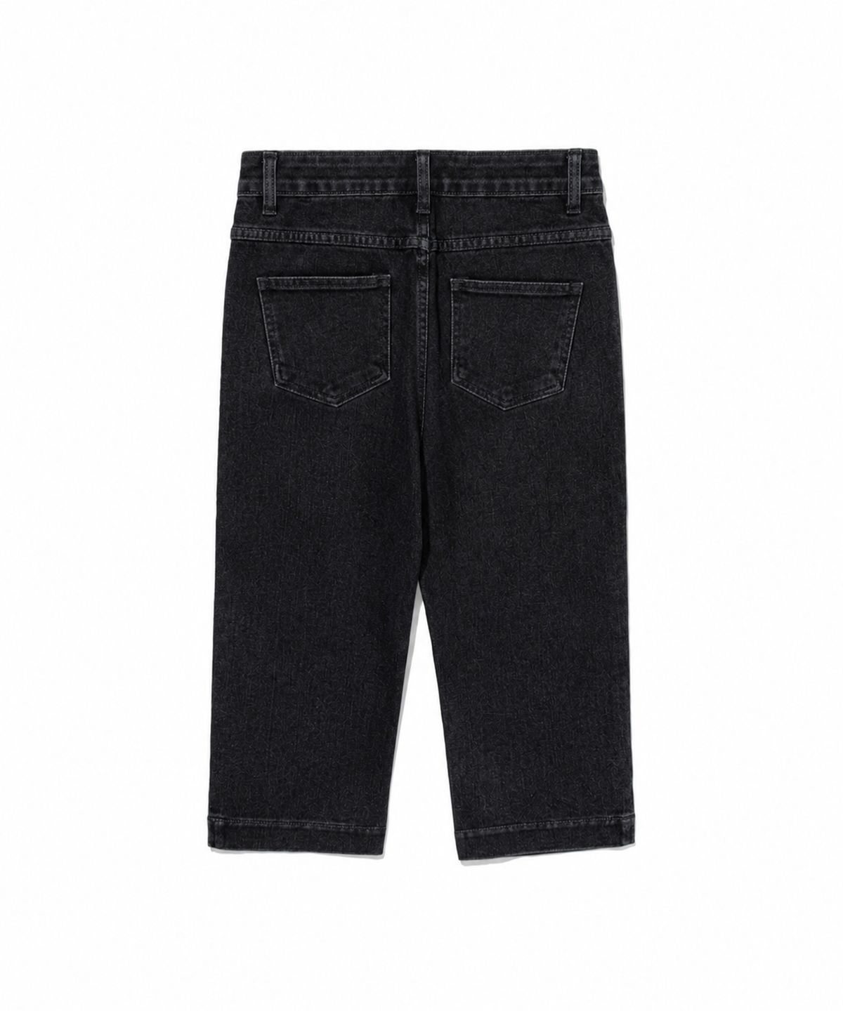모아(MOAA) Slim Slit Denim Capri Pants (BLACK)