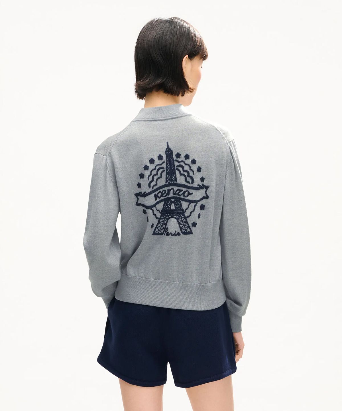 겐조(KENZO) 여성 에펠 타워 디자인 가디건_K266AWGE01LGX