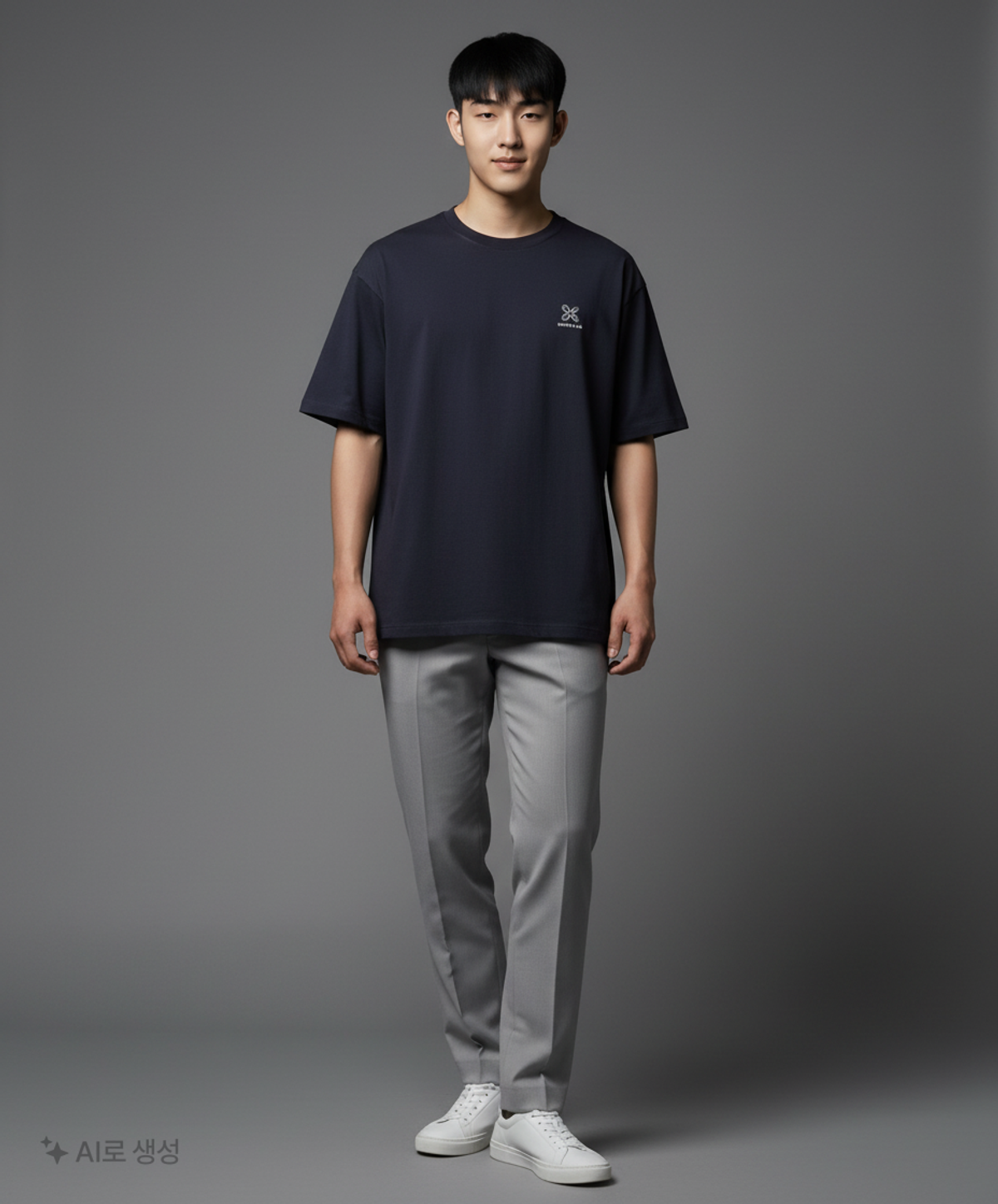 마틴플랜(MARTIN PLAN) Daily Supima Logo Half T- NAVY 105