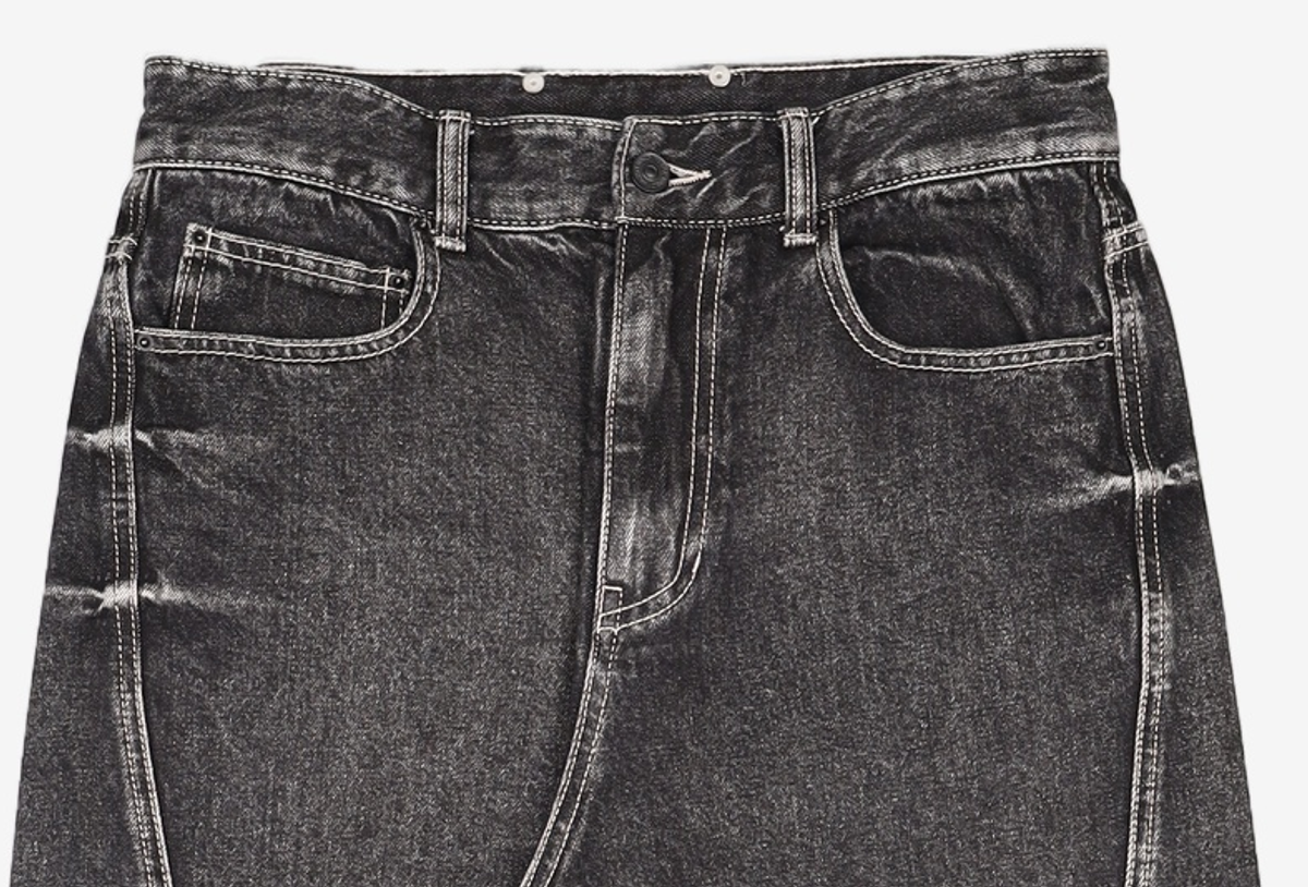 메종미네드(MAISON MINED) PINCH WIND DENIM PANTS BLACK 46