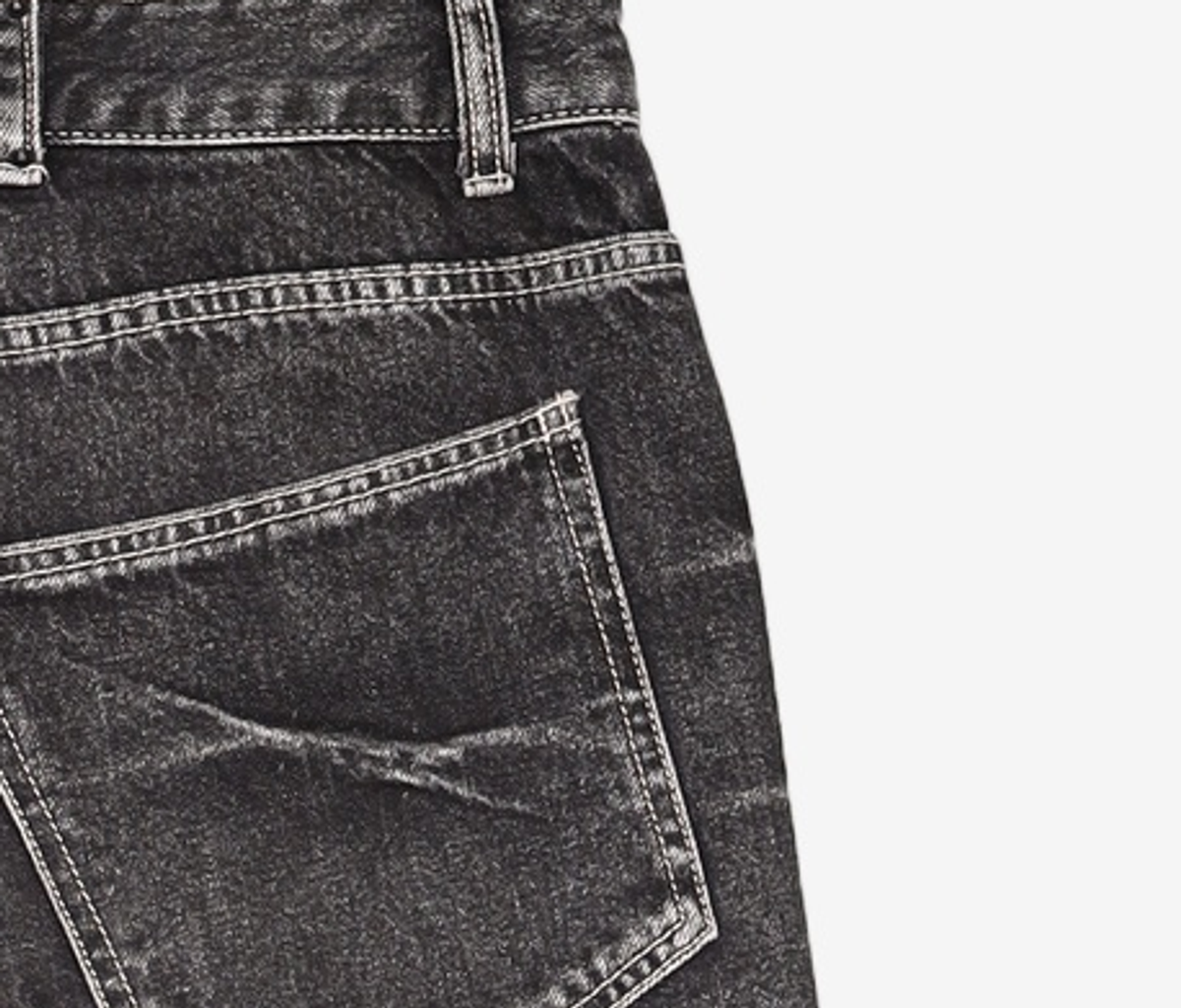 메종미네드(MAISON MINED) PINCH WIND DENIM PANTS BLACK 46