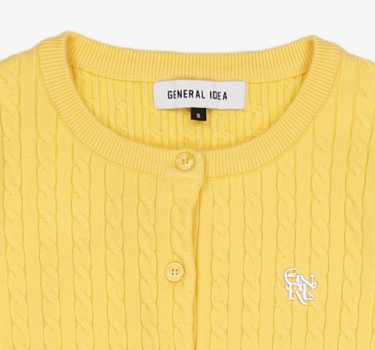 제너럴 아이디어(GENERAL IDEA) GNRL 에센셜 케이블 가디건 [YELLOW] / WBD1L04502 S