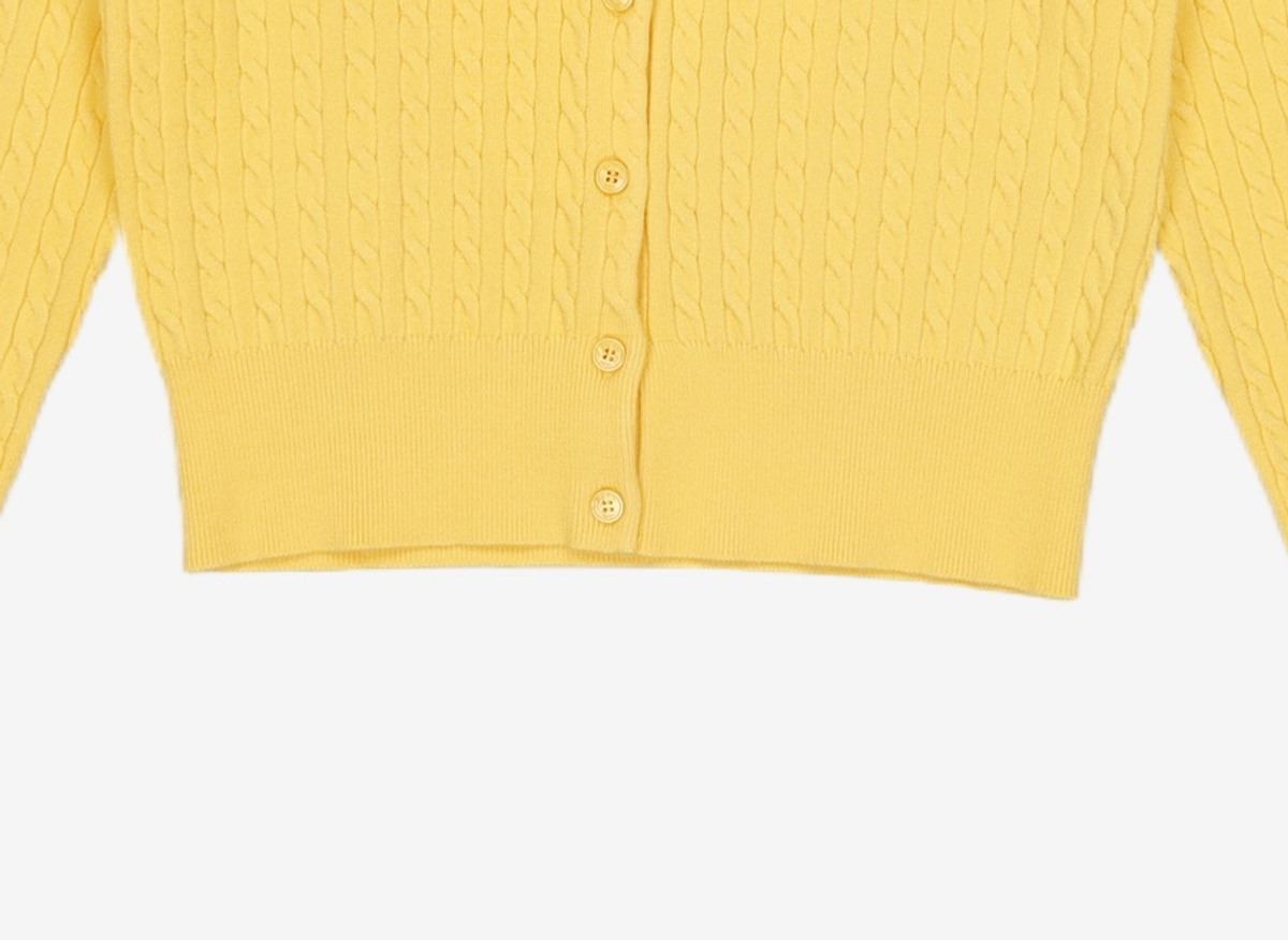 제너럴 아이디어(GENERAL IDEA) GNRL 에센셜 케이블 가디건 [YELLOW] / WBD1L04502 S