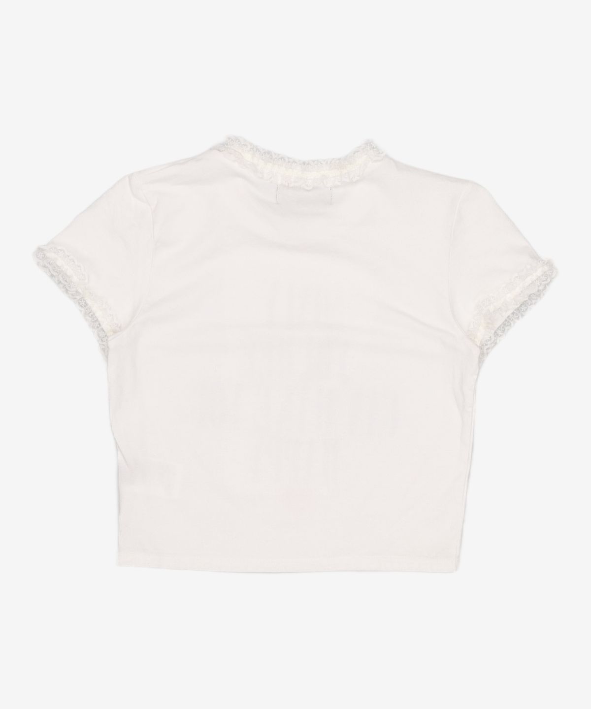 유희(YOUHEE) LACE LETTERING BABY T-SHIRTS WHITE FREE