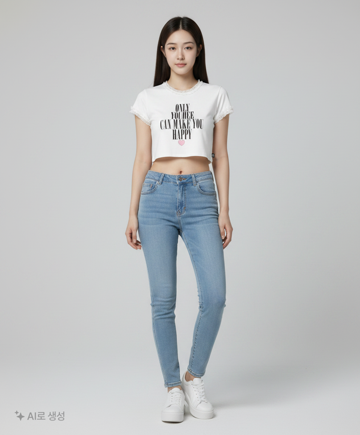 유희(YOUHEE) LACE LETTERING BABY T-SHIRTS WHITE FREE