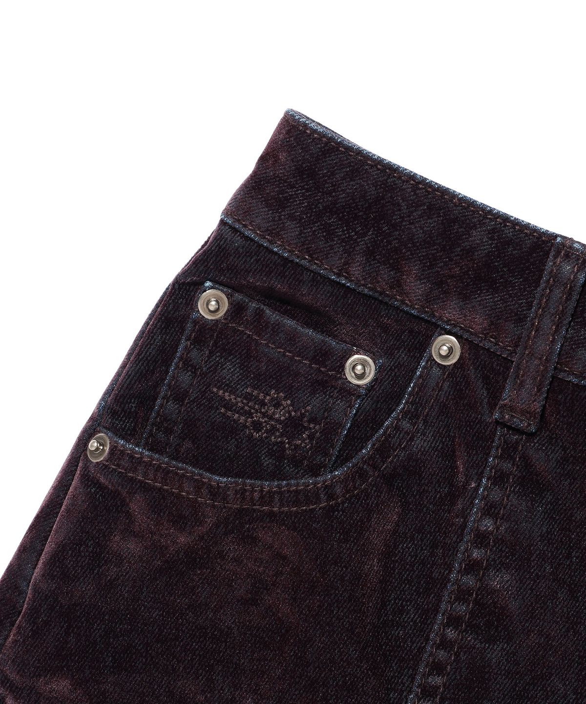 나이스고스트클럽(NICEGHOSTCLUB) VELVET DENIM PLEATS MIDI SKIRT_PURPLE(NG2GFUPA92A)