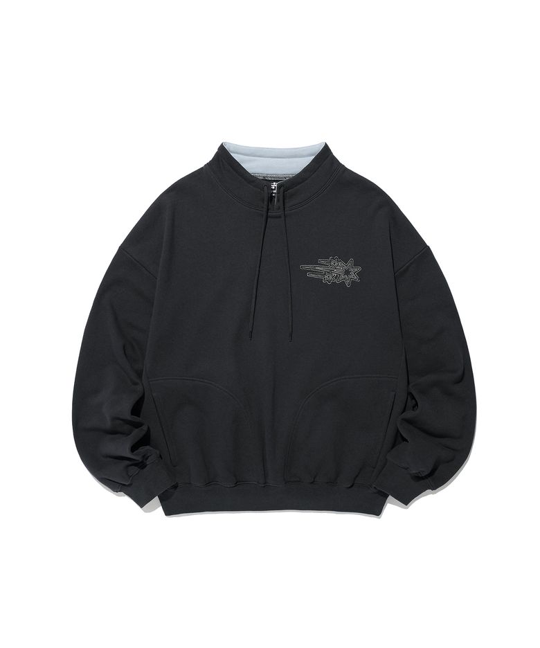 3STAR HIGH NECK SWEATSHIRTS_CHARCOAL(NG2GFUM440A)