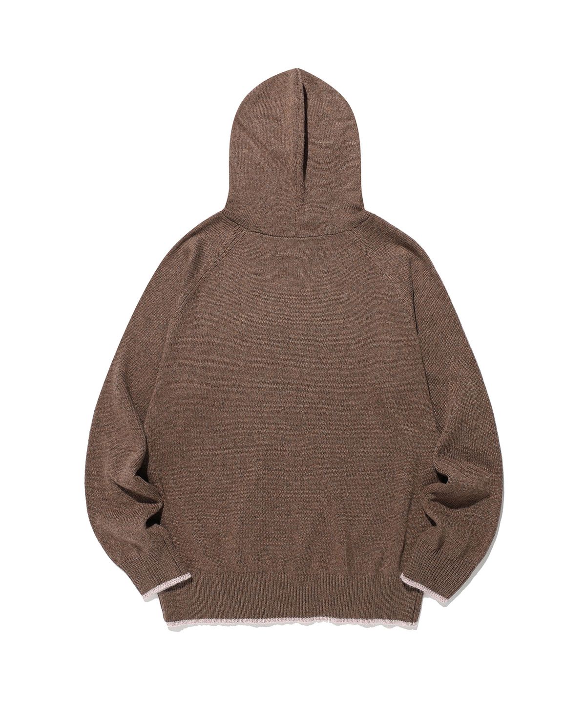나이스고스트클럽(NICEGHOSTCLUB) COLOR TIPPED KNIT HOODIE_BROWN(NG2GFFK640A)