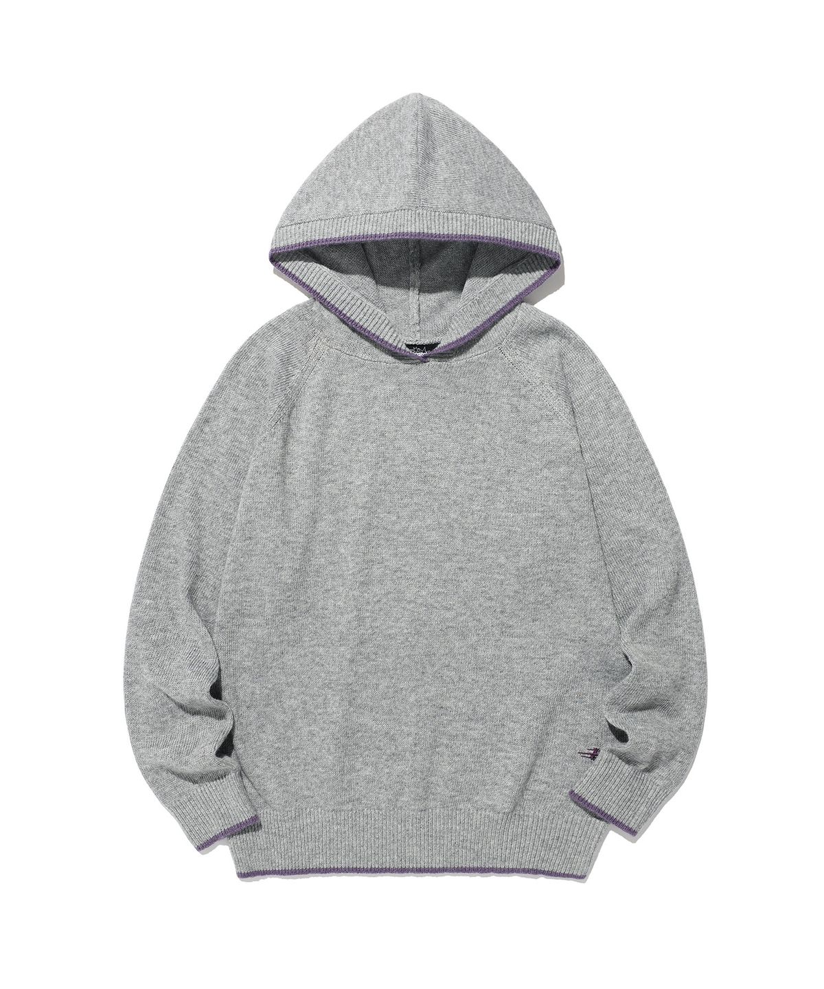 나이스고스트클럽(NICEGHOSTCLUB) COLOR TIPPED KNIT HOODIE_GREY(NG2GFFK640A)