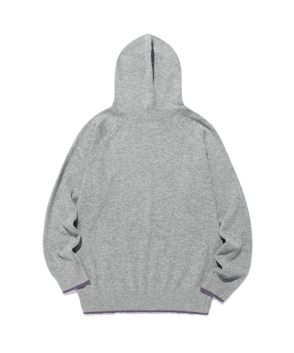 나이스고스트클럽(NICEGHOSTCLUB) COLOR TIPPED KNIT HOODIE_GREY(NG2GFFK640A)