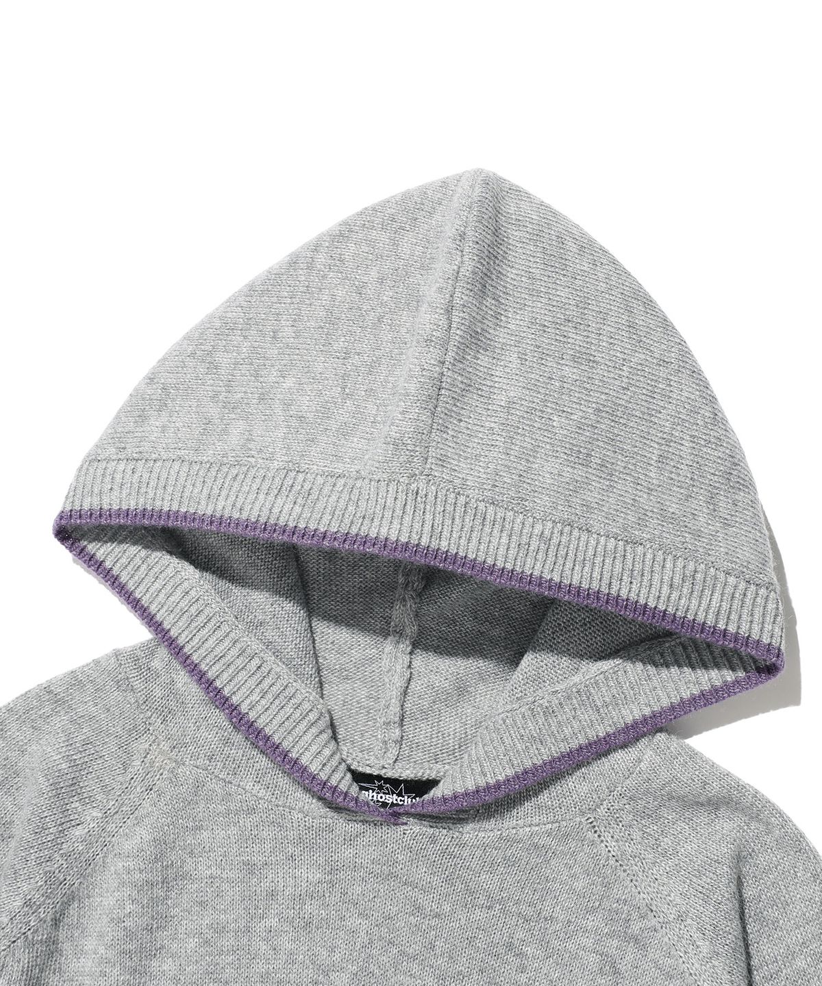 나이스고스트클럽(NICEGHOSTCLUB) COLOR TIPPED KNIT HOODIE_GREY(NG2GFFK640A)