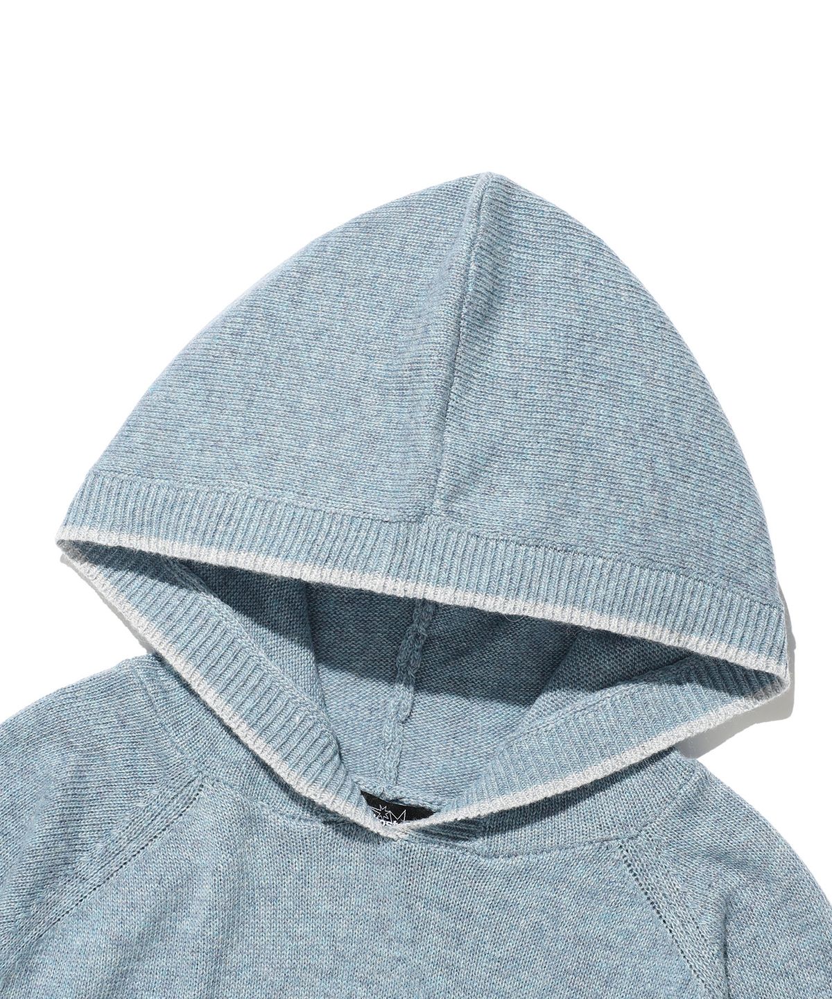 나이스고스트클럽(NICEGHOSTCLUB) COLOR TIPPED KNIT HOODIE_BLUE(NG2GFFK640A)