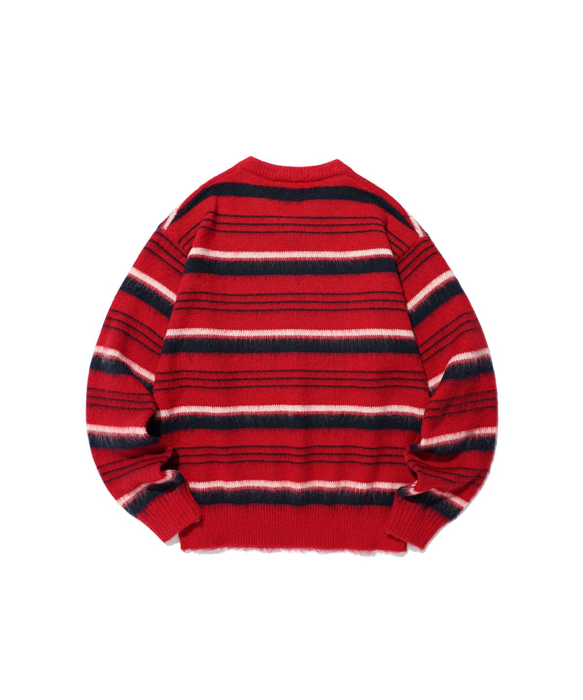 나이스고스트클럽(NICEGHOSTCLUB) V NECK STRIPE KNIT_RED(NG2GFUK602A)