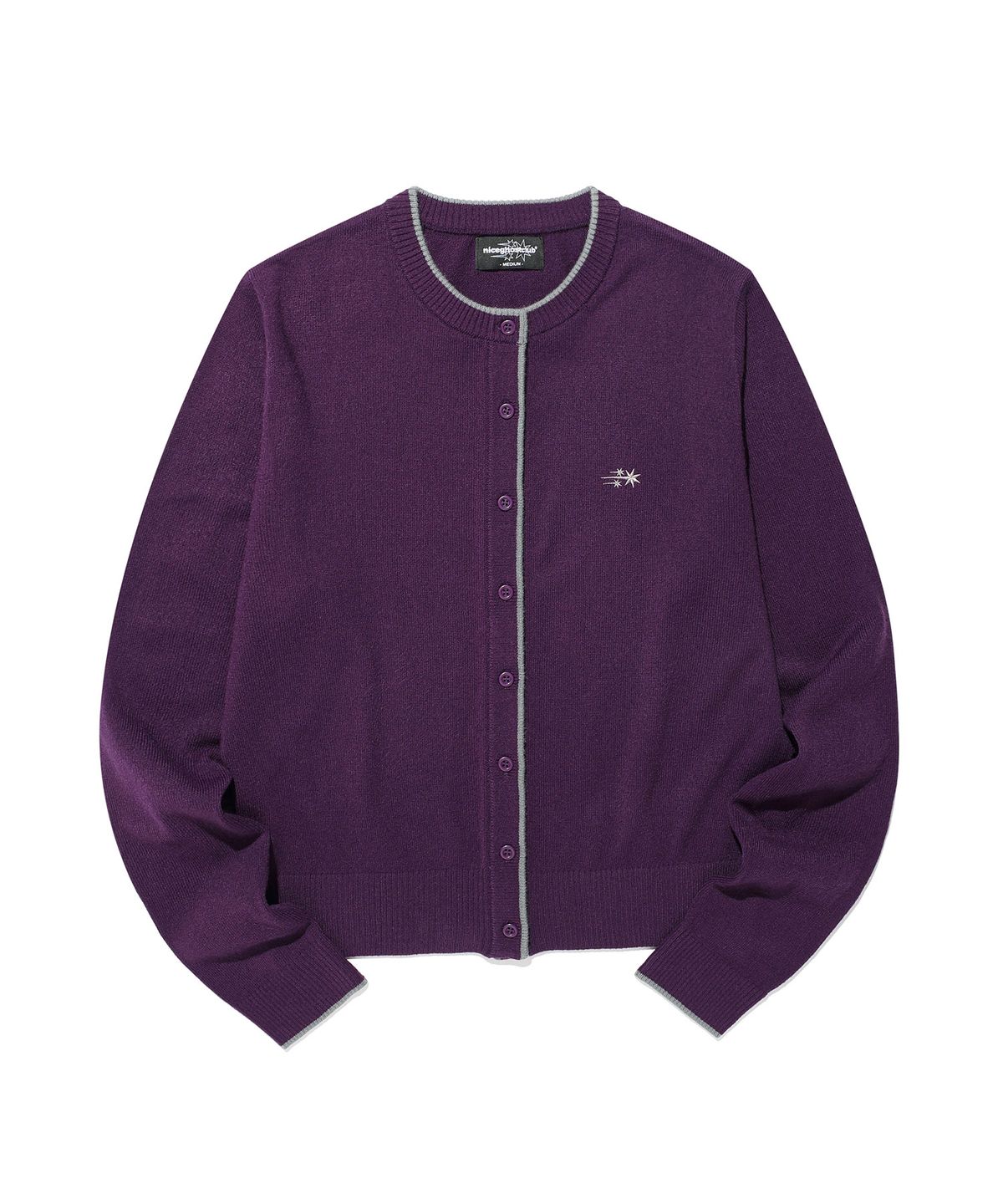 나이스고스트클럽(NICEGHOSTCLUB) TRIM LINE CARDIGAN_PURPLE(NG2GFFK681A)