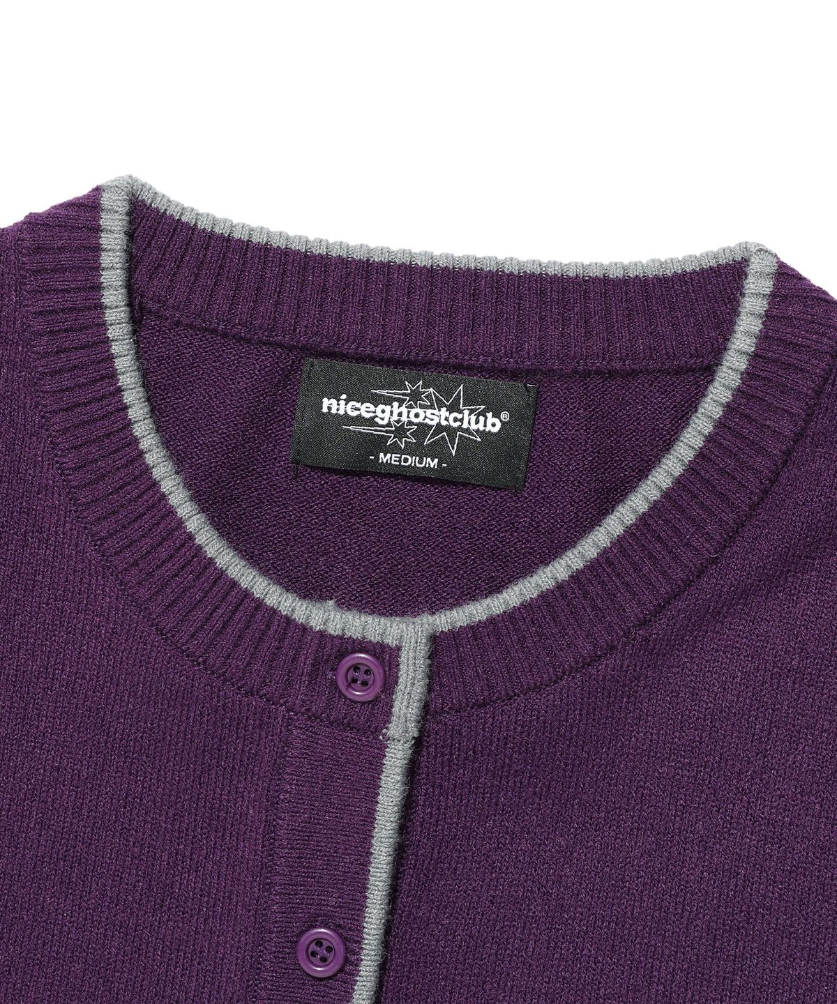 나이스고스트클럽(NICEGHOSTCLUB) TRIM LINE CARDIGAN_PURPLE(NG2GFFK681A)