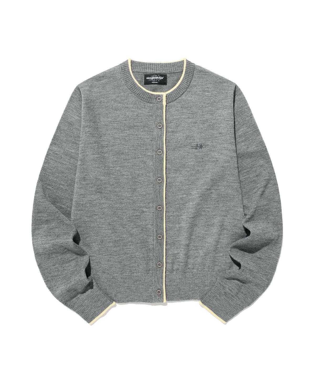 나이스고스트클럽(NICEGHOSTCLUB) TRIM LINE CARDIGAN_GREY(NG2GFFK681A)