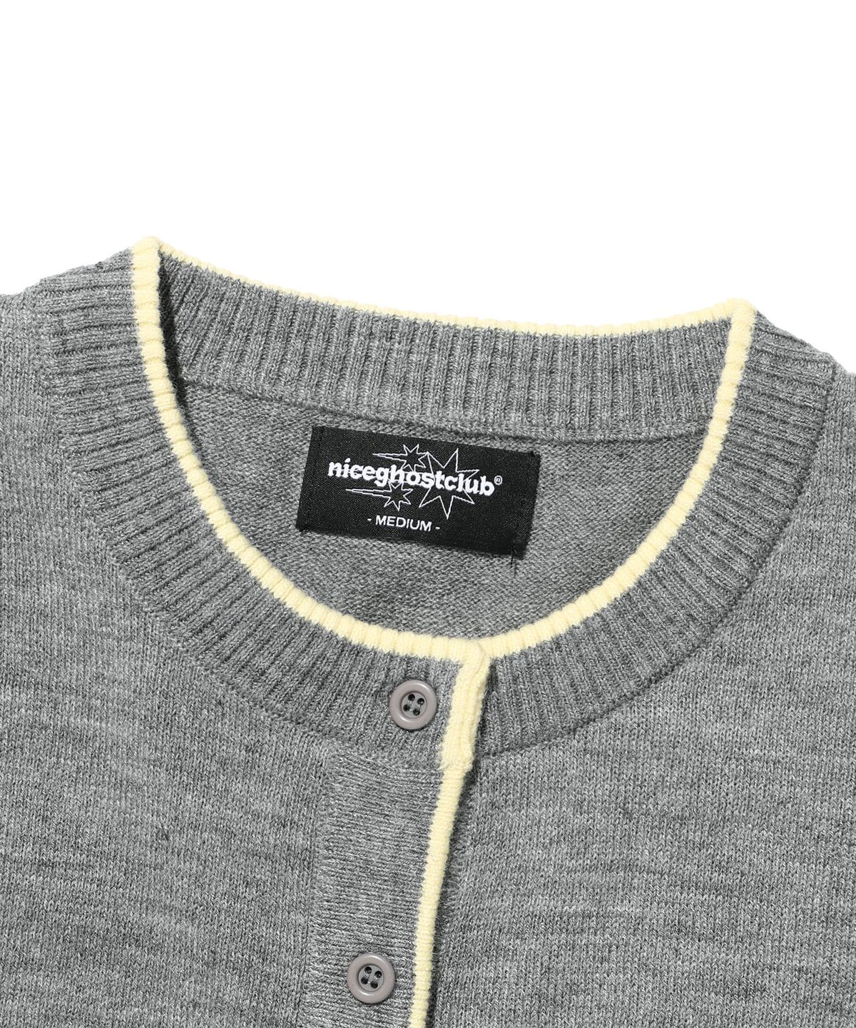 나이스고스트클럽(NICEGHOSTCLUB) TRIM LINE CARDIGAN_GREY(NG2GFFK681A)