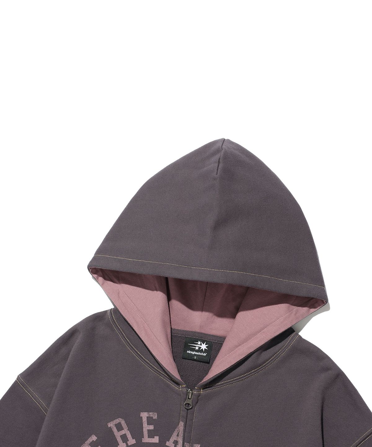 나이스고스트클럽(NICEGHOSTCLUB) COLLEGE LOGO HOODIE ZIP UP_PURPLE(NG2GFUM485A)