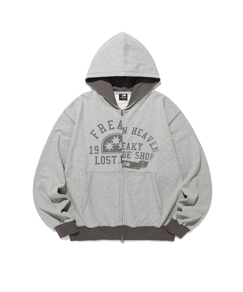 COLLEGE LOGO HOODIE ZIP UP_GREY(NG2GFUM485A)