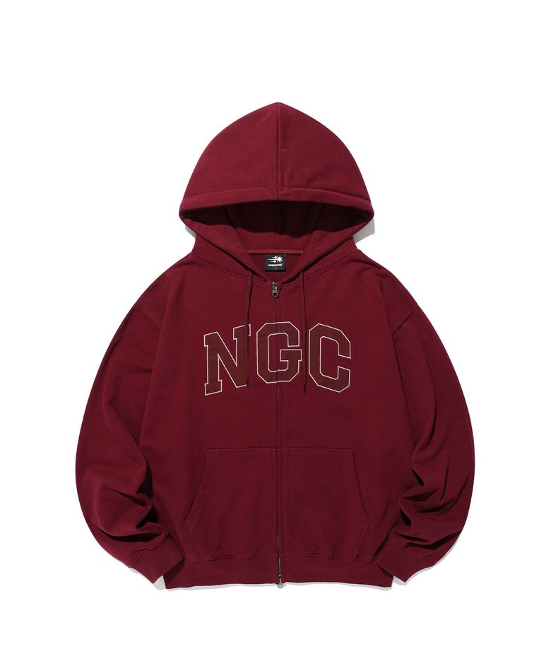 NGC LOGO HOODIE ZIP UP_BURGUNDY(NG2GFUM486A)