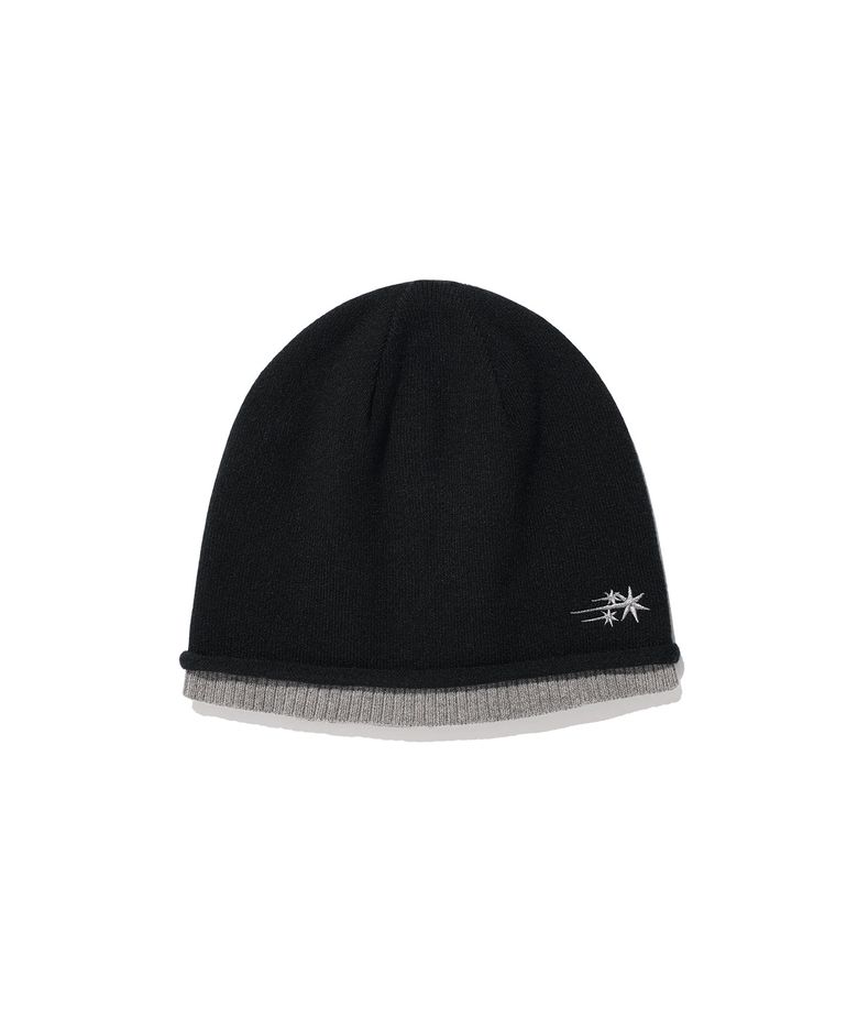 LAYERED KNIT BEANIE_BLACK(NG2GFUAB21A)