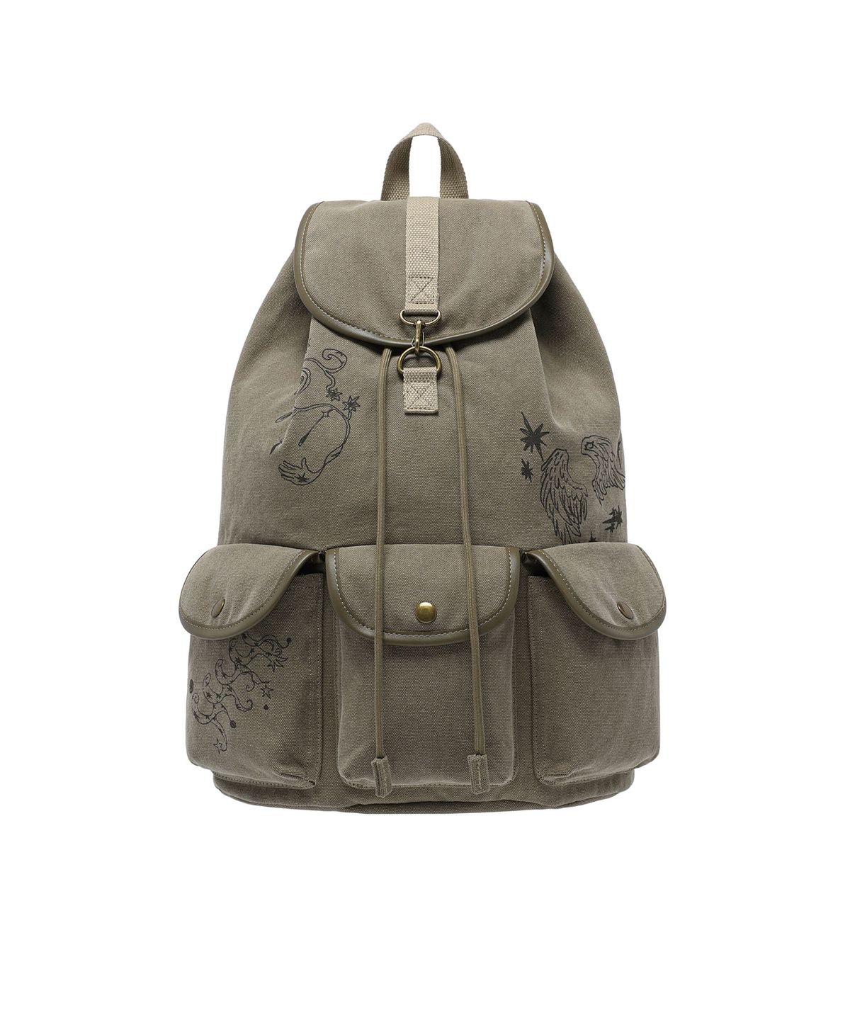 나이스고스트클럽(NICEGHOSTCLUB) CANVAS 3POCKET RUCKSACK_BEIGE(NG2GFUAB41A)