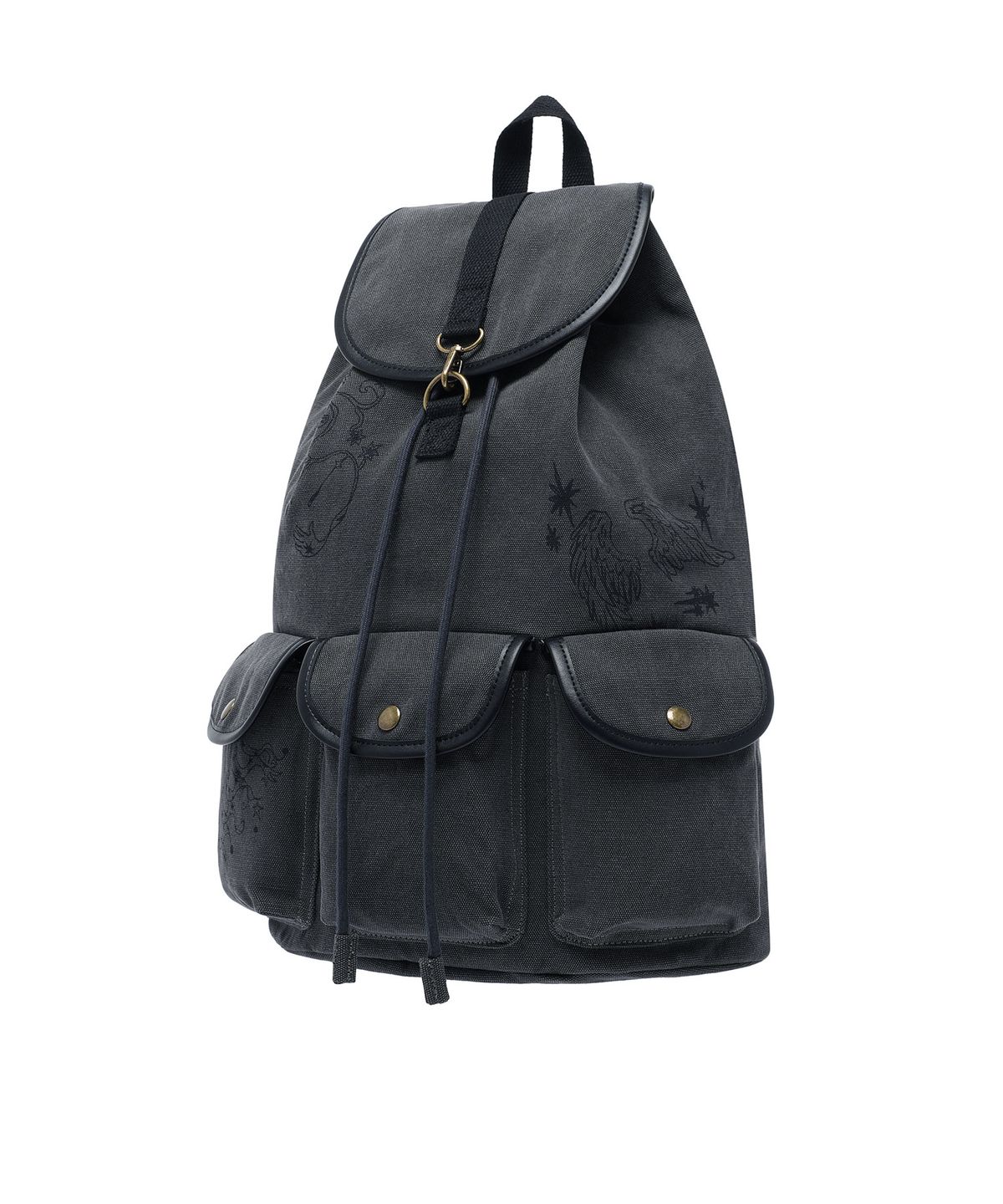 나이스고스트클럽(NICEGHOSTCLUB) CANVAS 3POCKET RUCKSACK_CHARCOAL(NG2GFUAB41A)