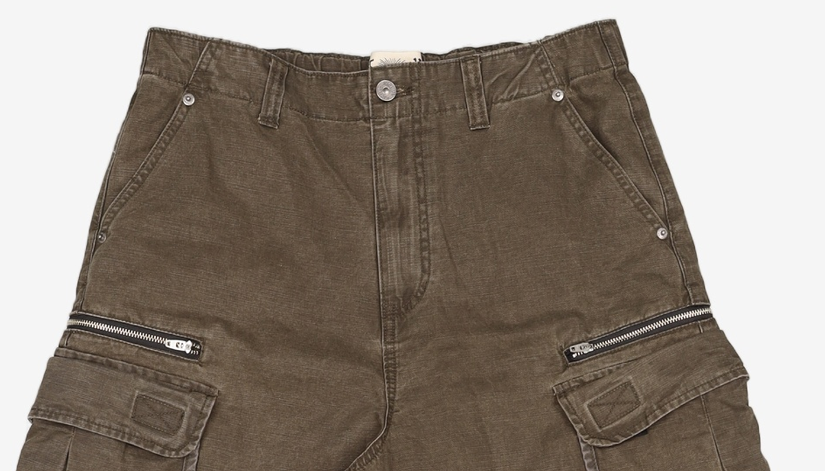 기철(KICHUL) Vintage Zip Cargo Balloon Pants (Washed Khaki) M