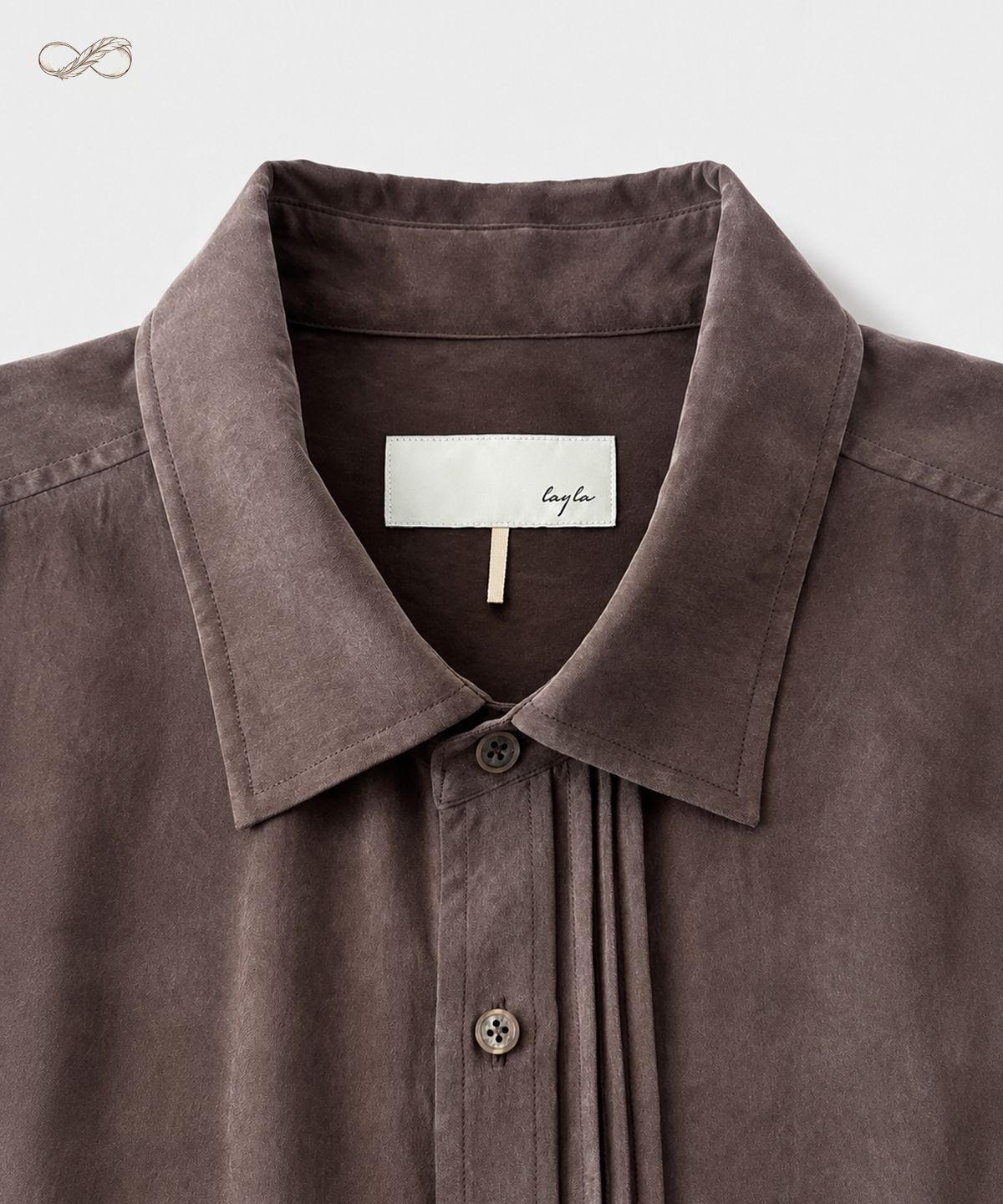 다이아몬드 레이라(DIAMOND LAYLA) Silky Suede Cupro Pintuck Shirt S192