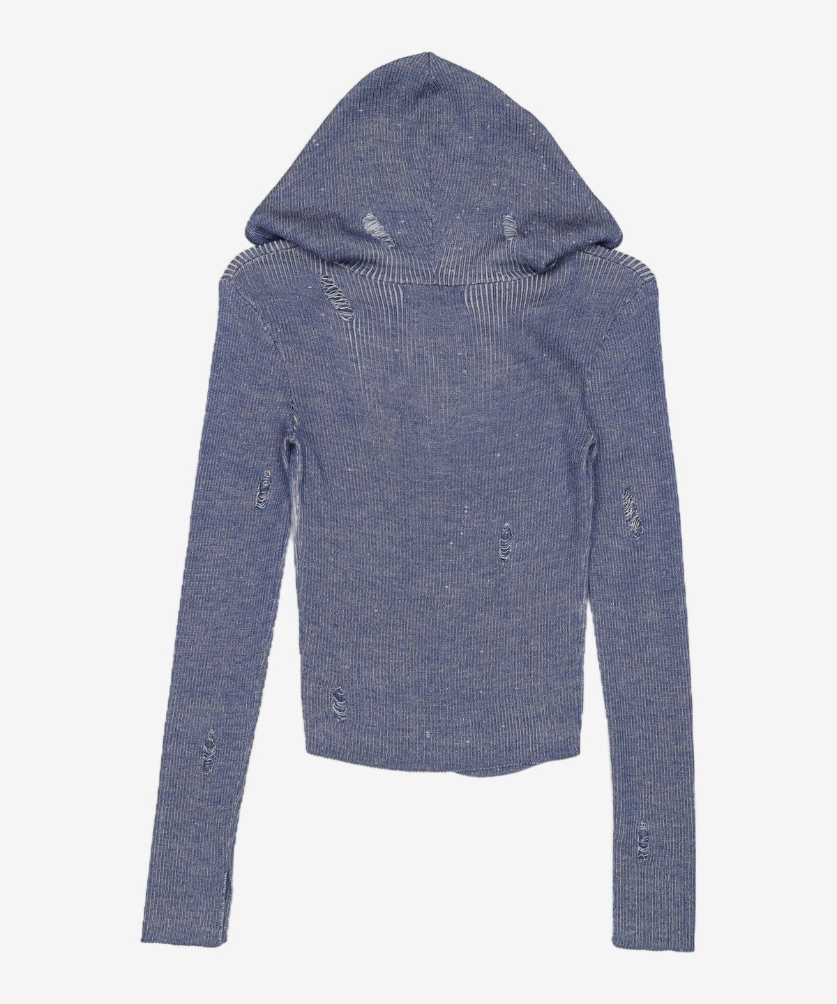 크리틱(CRITIC) WORMHOLE HOODIED KNIT(FOR WOMEN) BLUE FREE