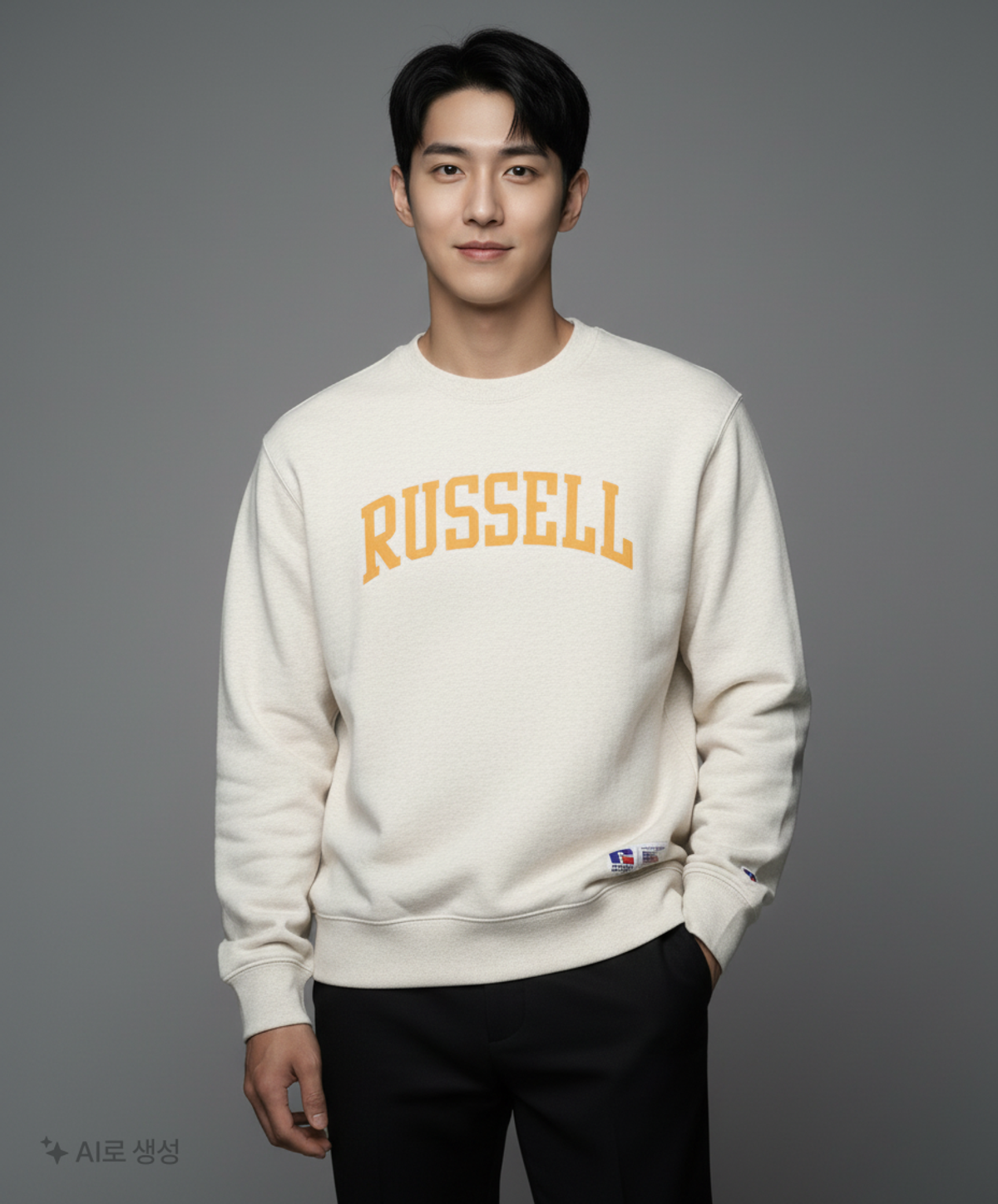 러셀 애슬레틱(RUSSELL ATHLETIC) 오리지널 스웨트셔츠 [오트밀] M