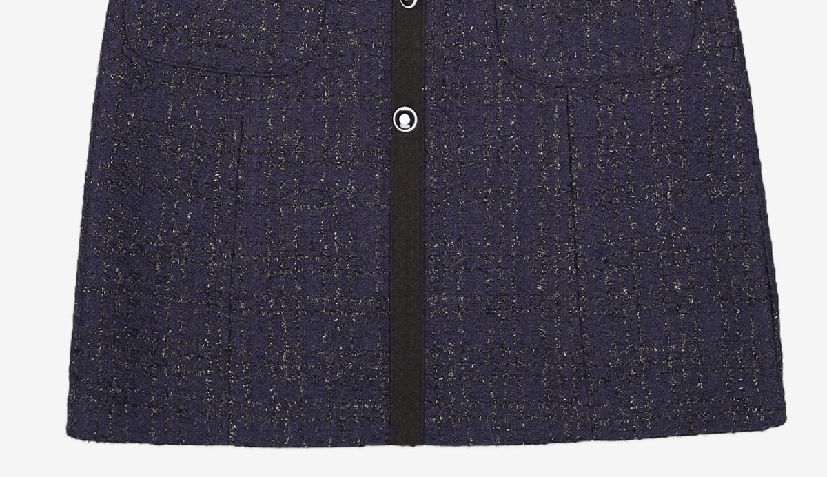 룩캐스트(LOOKAST) 네이비 에이미 트위드 드레스 / NAVY AMY TWEED DRESS M