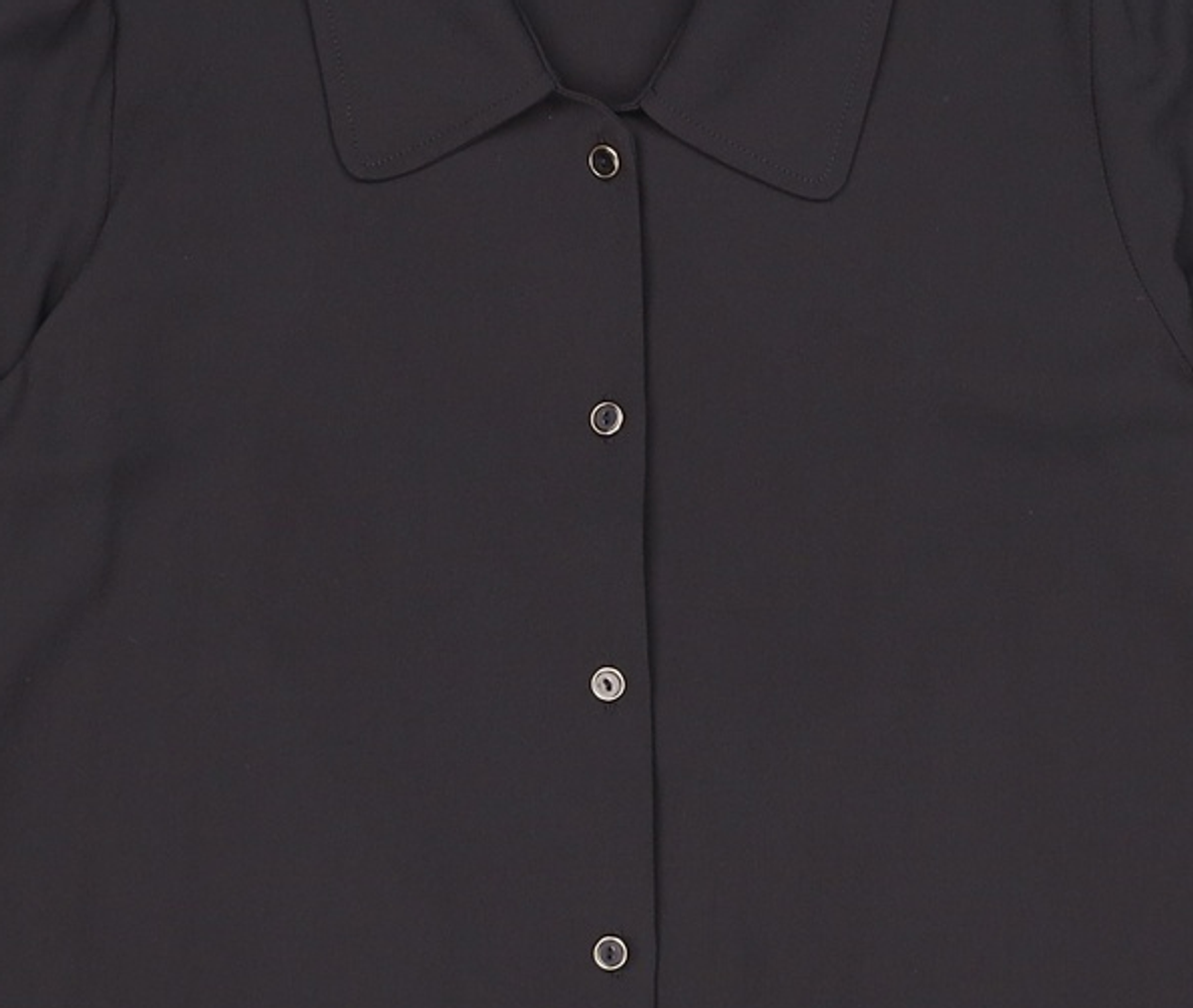 엽페(YUPPE) ROUND SHIRRING SHIRT_BLACK FREE