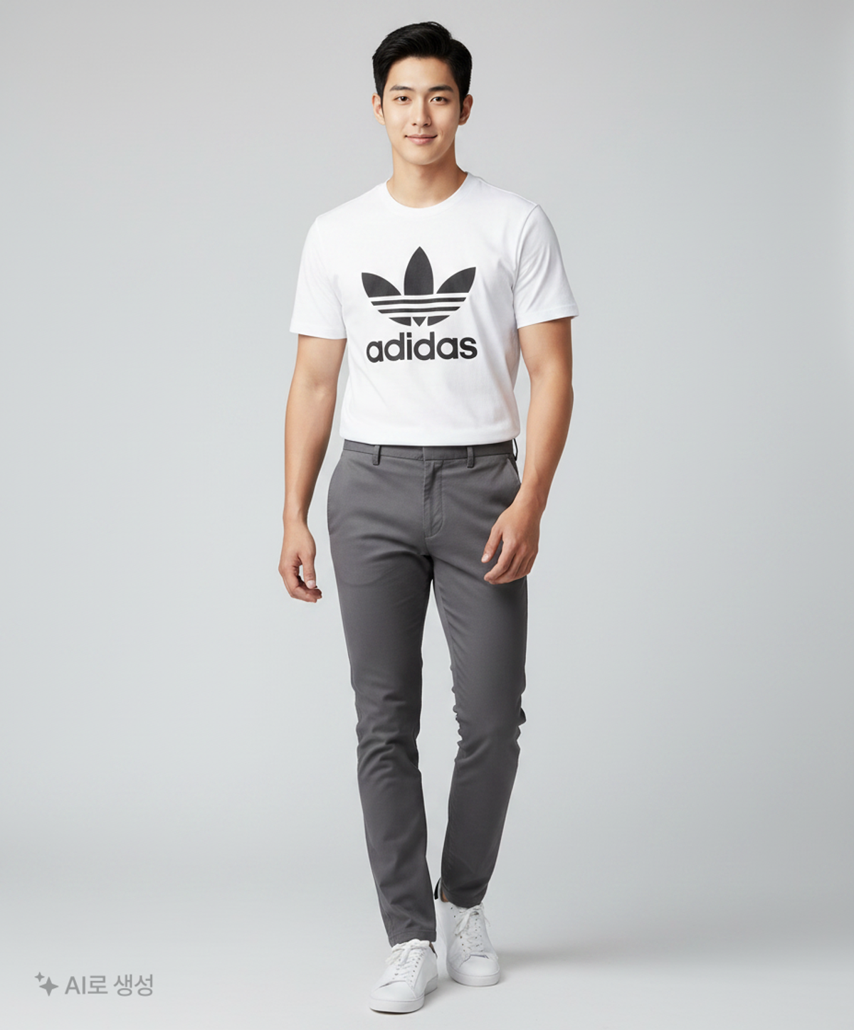 아디다스(ADIDAS) 오버사이즈 트레포일 티셔츠 - 화이트 / CW1212 XS