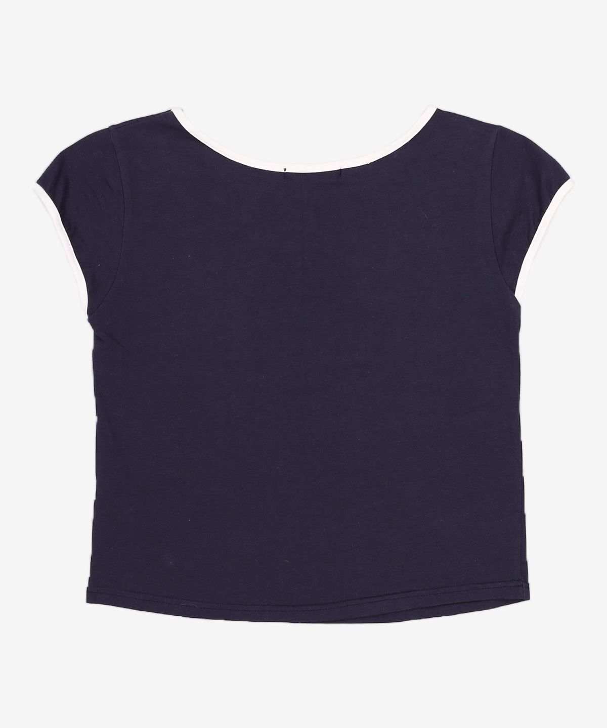 어몽(AMONG) A MINI FLOWER SEED BOAT NECK T_NAVY S