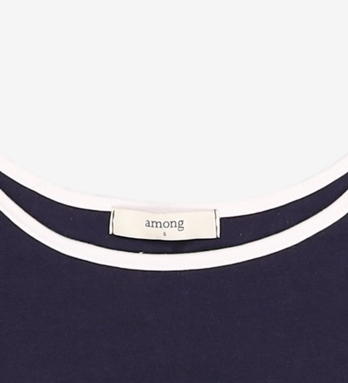 어몽(AMONG) A MINI FLOWER SEED BOAT NECK T_NAVY S