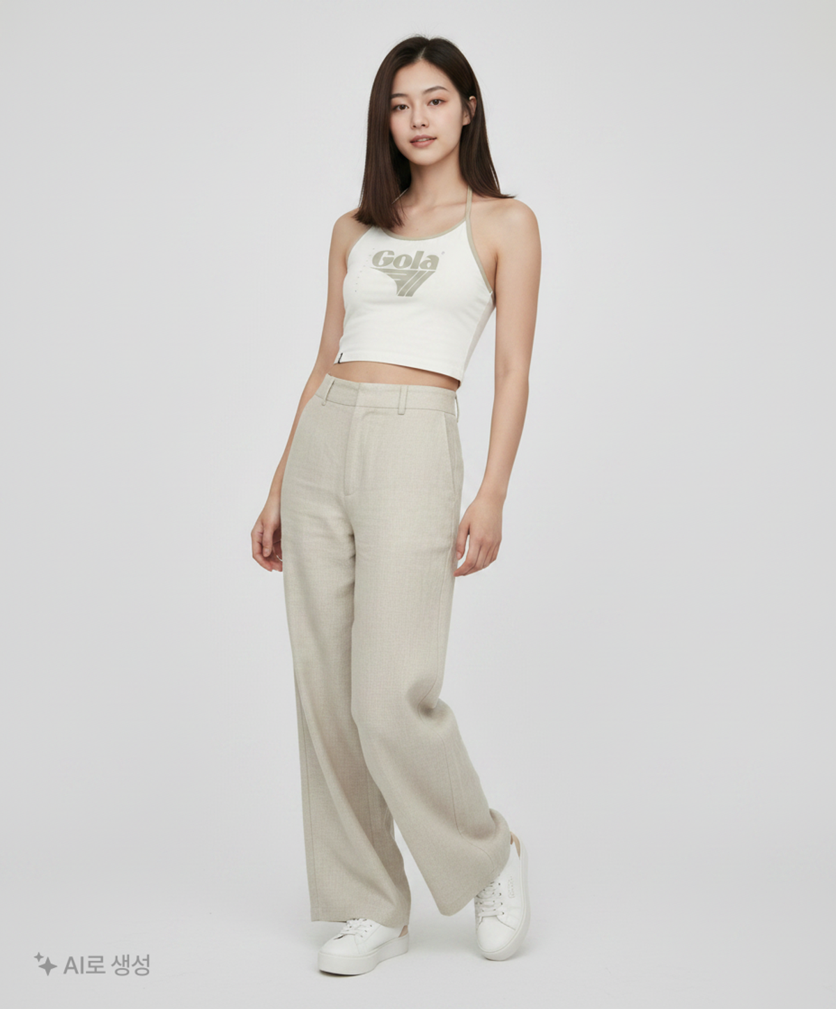 골라(GOLA) 빅로고 크롭 슬리브리스 티셔츠 W BIG LOGO CROPPED SLEEVELESS TS FREE