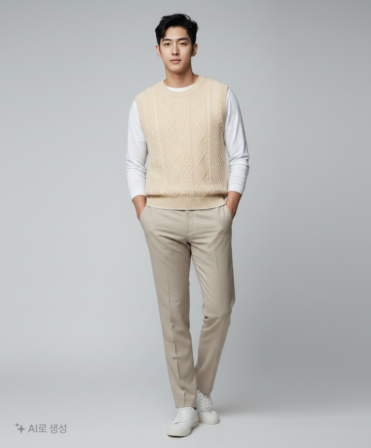 헨리코튼(HENRY COTTONS) [Fly Fishing Club] Fishermen Cable Knit Vest_AZWAM23200BEX 105