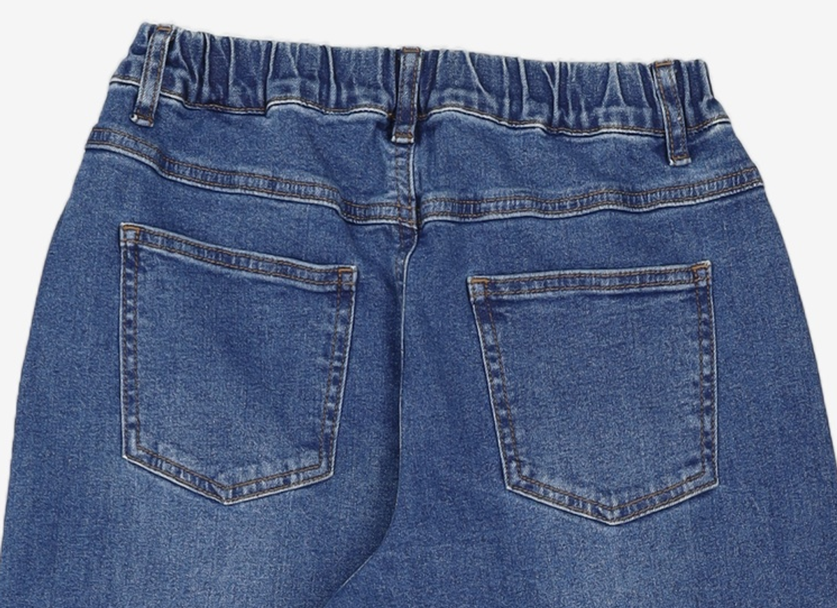 무신사 스탠다드 키즈(MUSINSA STANDARD KIDS) 엑스트라 와이드 데님 팬츠 [미디엄 인디고] 150