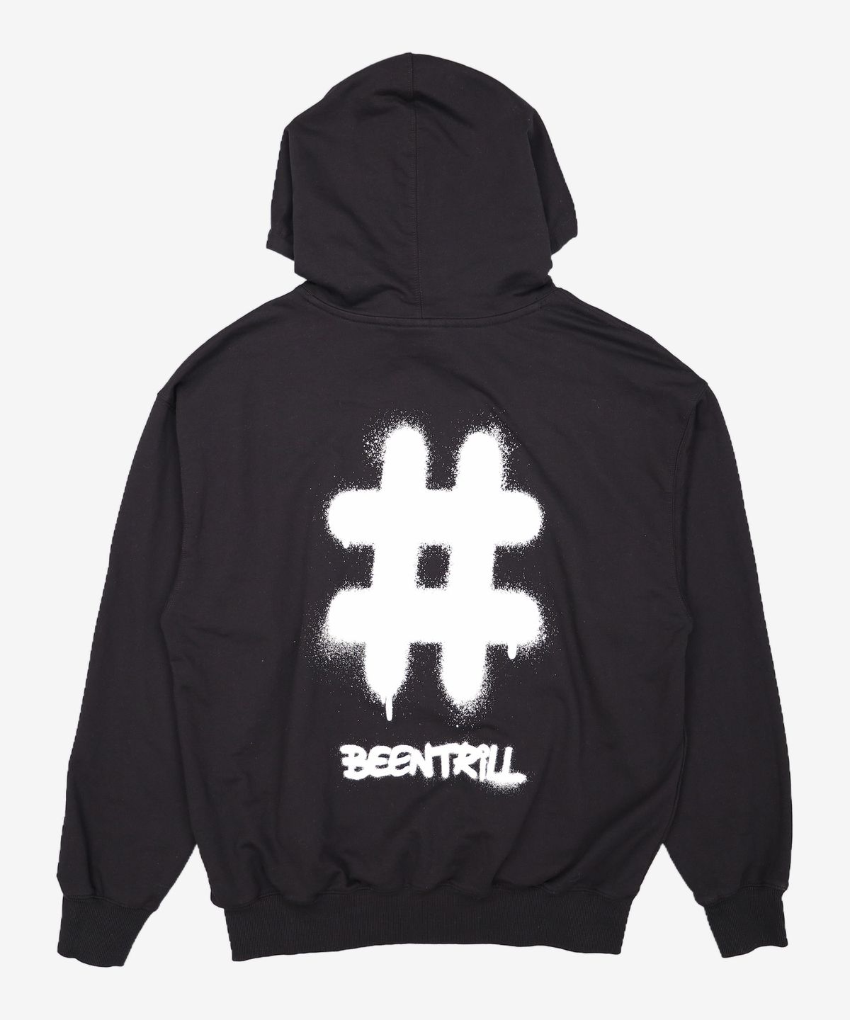 빈트릴(BEENTRILL) 스프레이 로고 후드(블랙) M