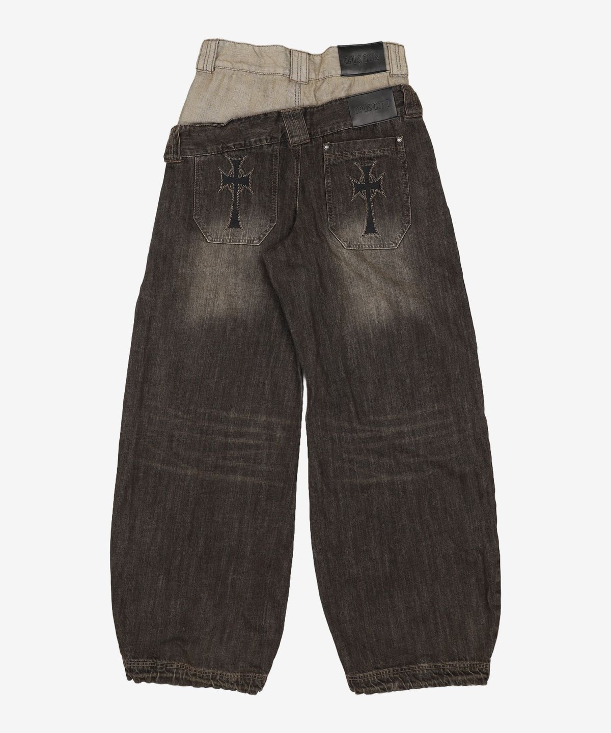 오퍼스 0012(OPUS 0012) Op. 09 DUAL OBLIQUE DENIM PANTS B/BLACK S