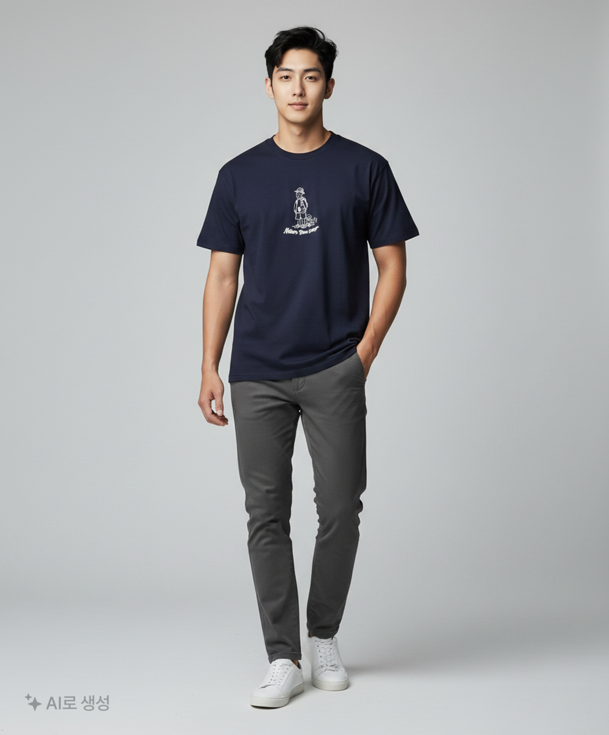 프리즘웍스(FRIZMWORKS) NATURE BASE CAMP TEE _ NAVY XL