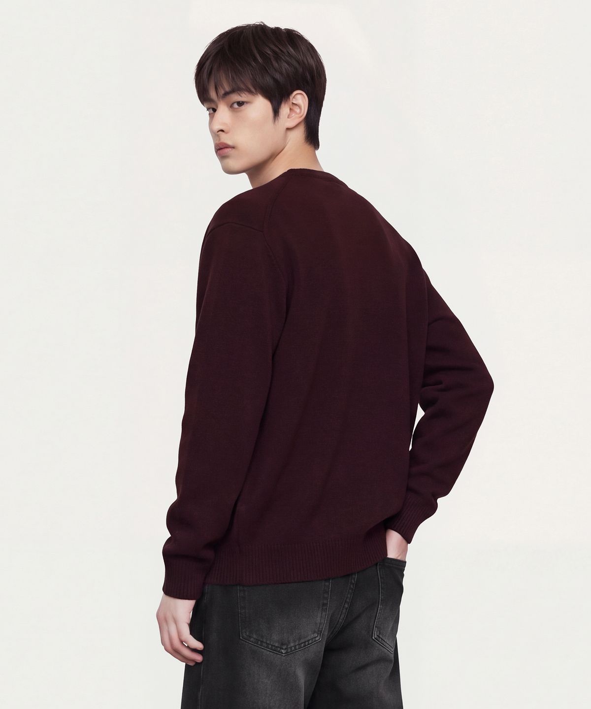 스탠드오버(STAND OVER) 셀로스 니트 가디건 [와인]