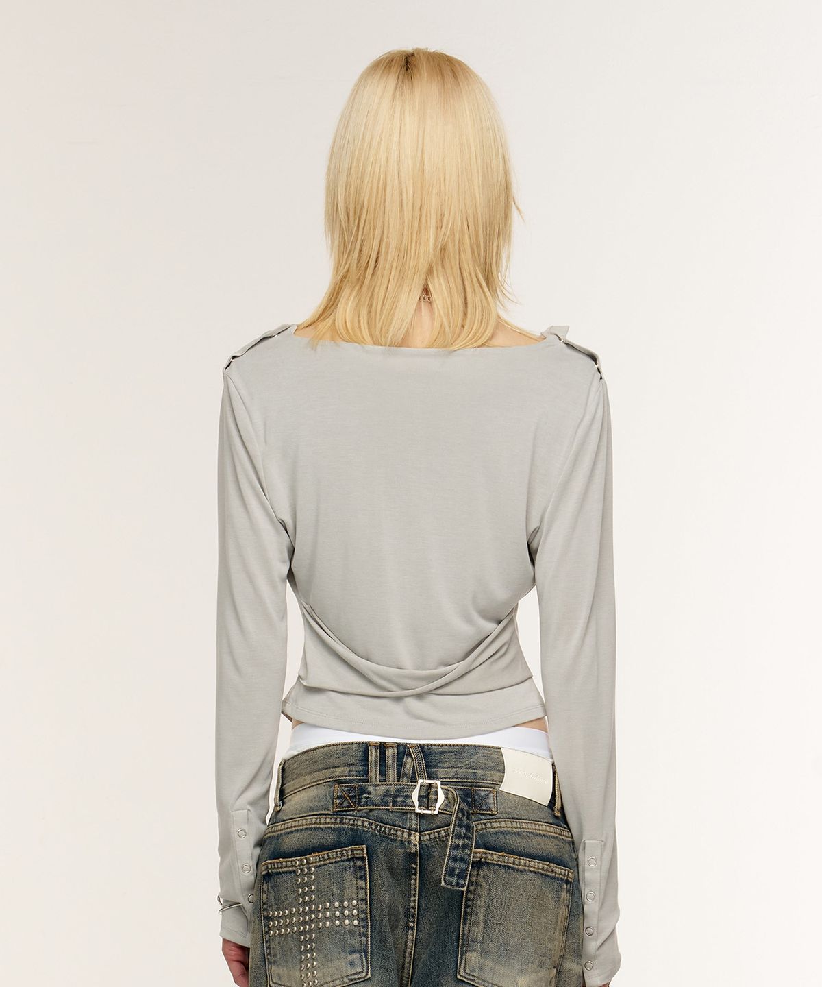 2000아카이브스(2000ARCHIVES) ECRU COWL TOP (GREY)
