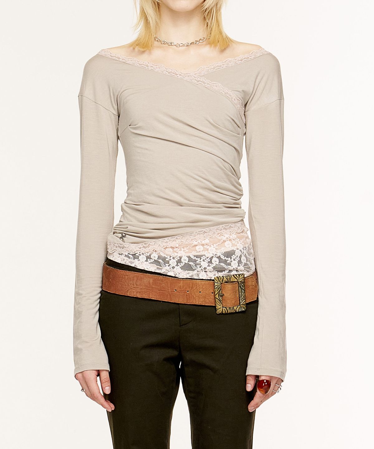 2000아카이브스(2000ARCHIVES) MINA LACE TOP (BEIGE)
