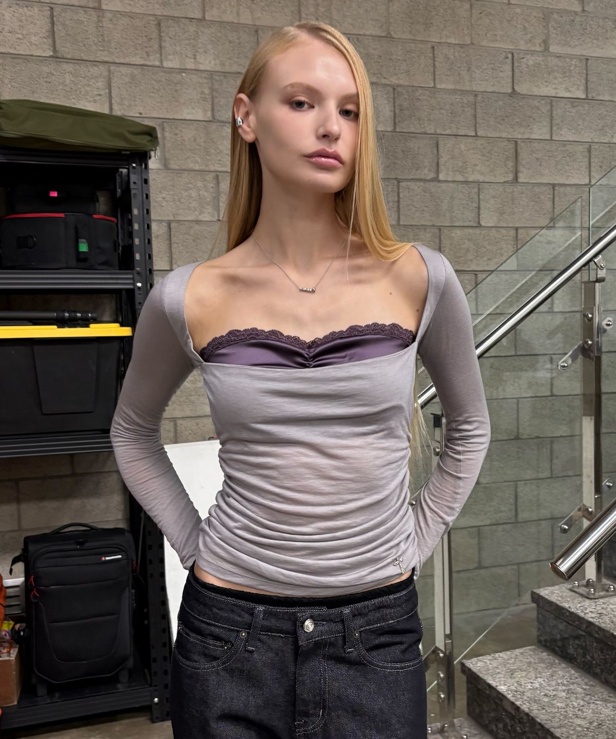 2000아카이브스(2000ARCHIVES) EIRA LAYERED T (GREY)